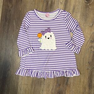 Ghost Applique Ruffle Dress